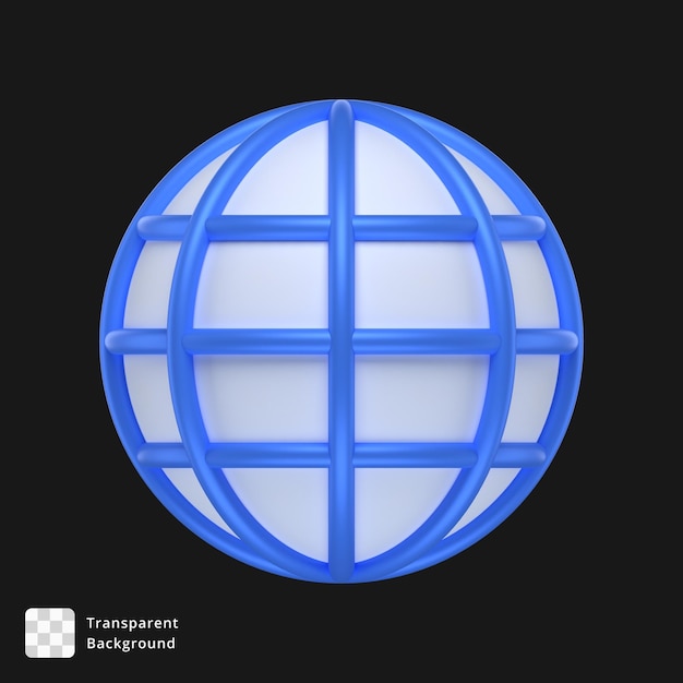 3D icon of a globe