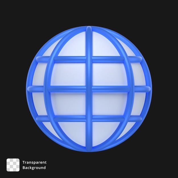 PSD 3d icon of a globe