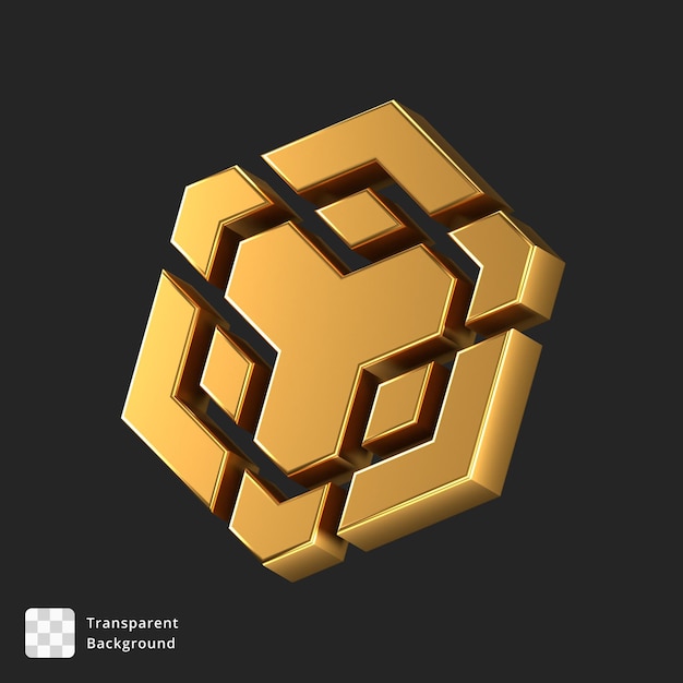 PSD 3d icon of a gold bnb logo