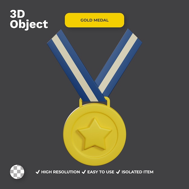 3D ICON GOLD MEDAL