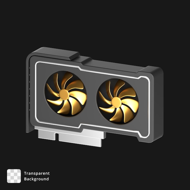 PSD 3d icon of a gpu card