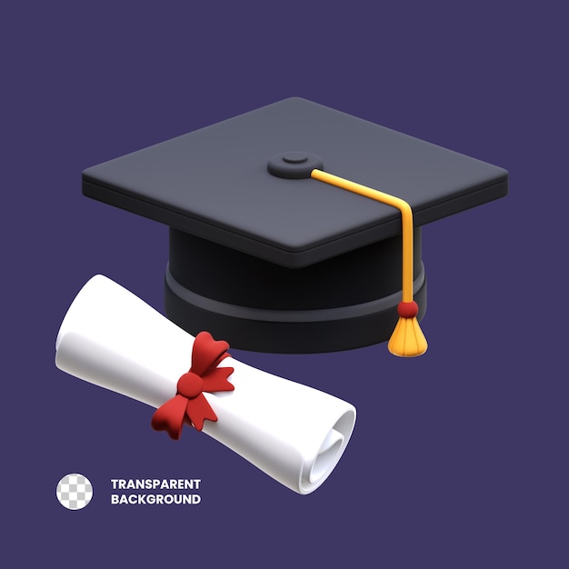 PSD 3d icon graduate hat