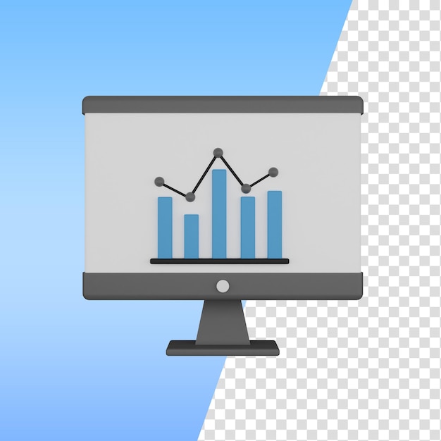 PSD 3d icon graph accounting