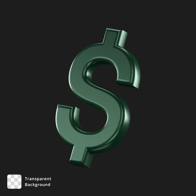 3d icon of a green dollar sign