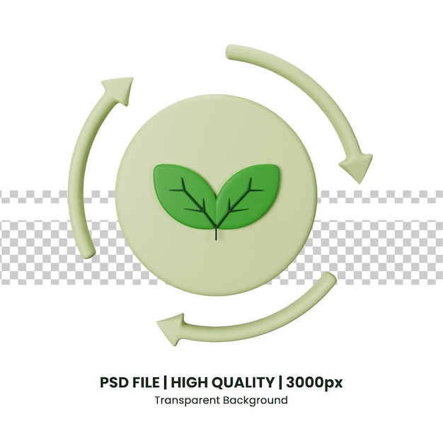 PSD 透明な背景に分離された 3 d アイコン グリーン エネルギー
