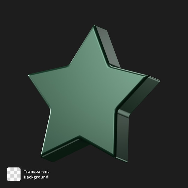 PSD 3d icon of a green star