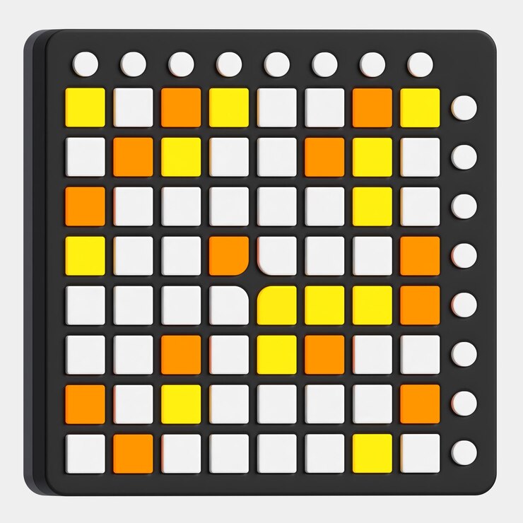PSD 3d icon of grid digital midi controller
