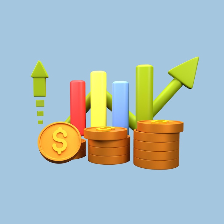 PSD 3d icon growth chart