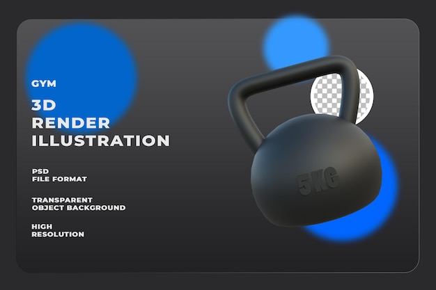 3d icona palestra kettlebell premium psd