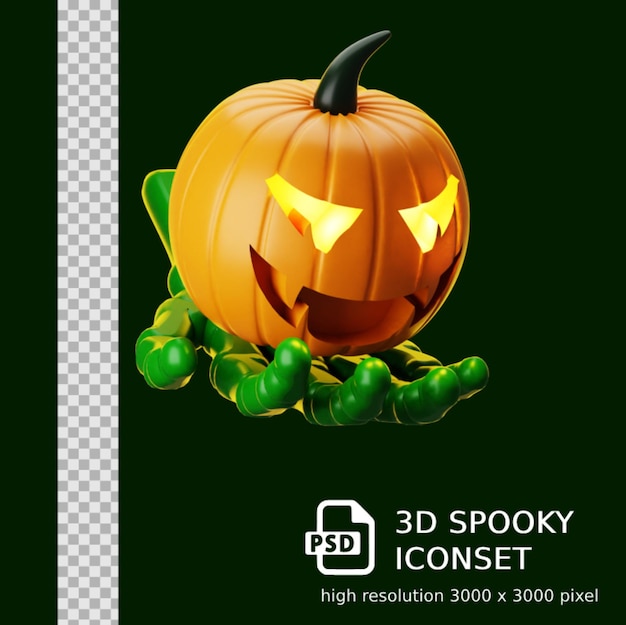 PSD 3d アイコン ハロウィーン テーマ