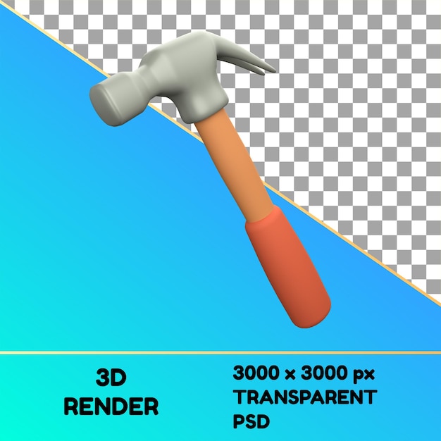 PSD 3d icon hammer object