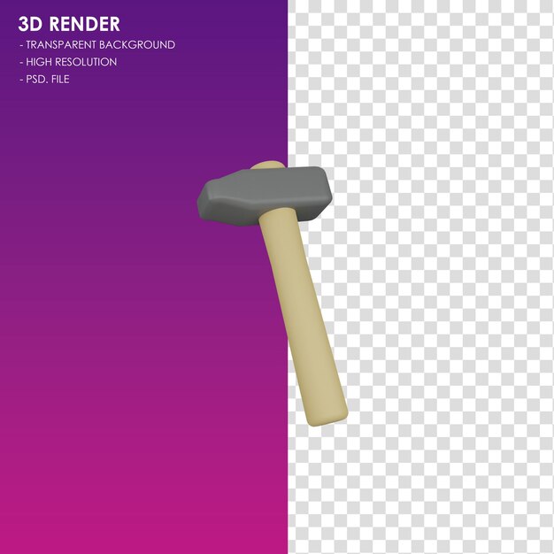 PSD 3d icon hammer