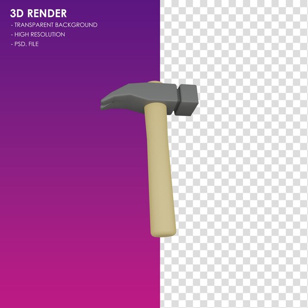 PSD 3d icon hammer