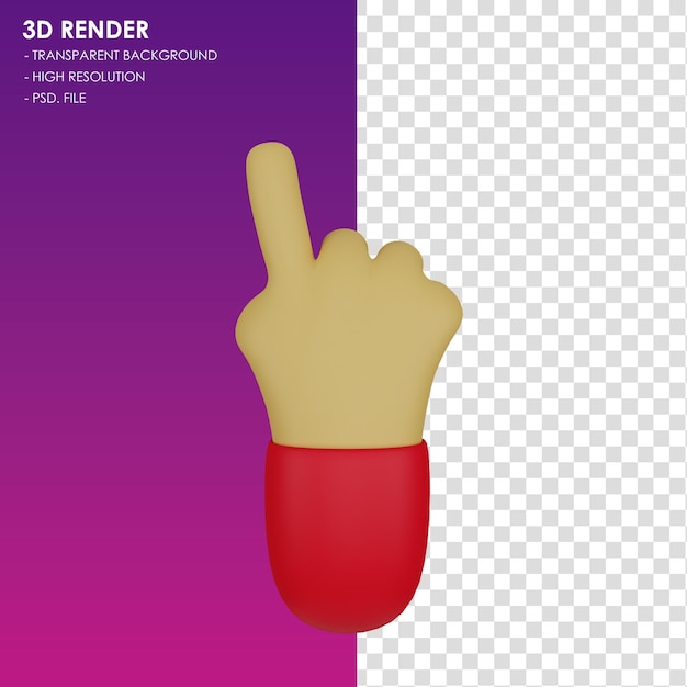 PSD gesto della mano dell'icona 3d