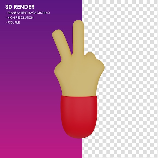 PSD 3d icon hand gesture