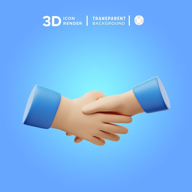 PSD 3d icon hand shake deal illustration