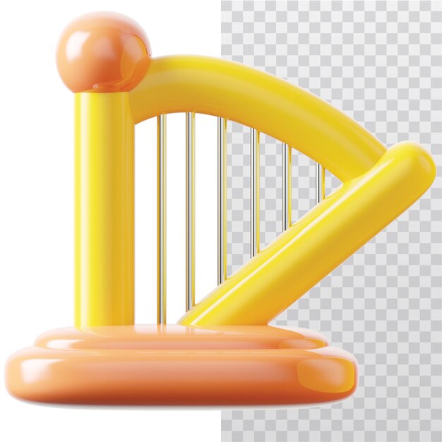 PSD 3d icon harp illustration