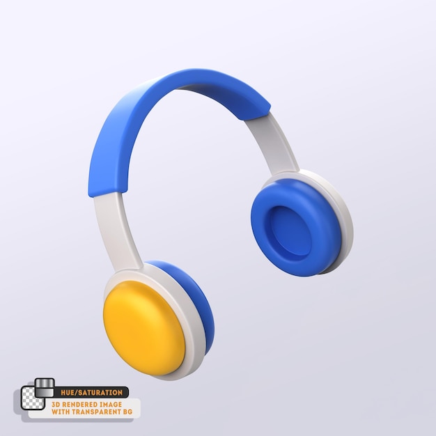 3d icon headphones isolated color changable