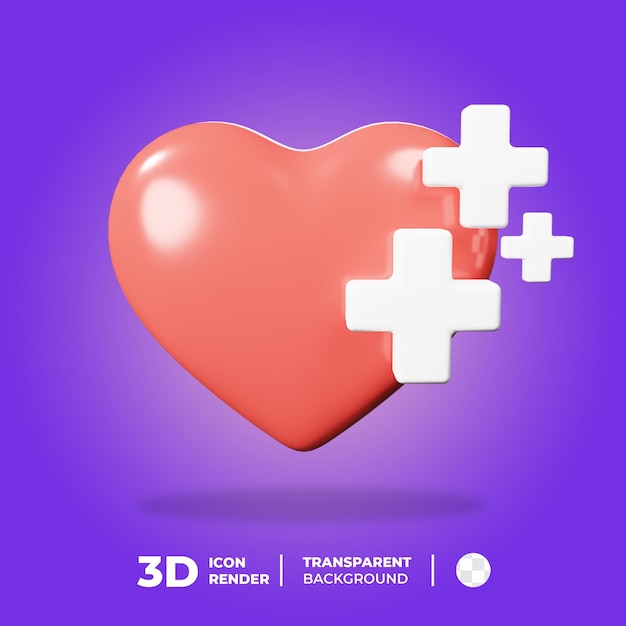 3d icona cuore sano