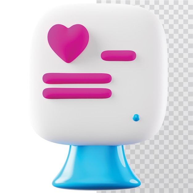 PSD 3d icon heart monitoring illustration