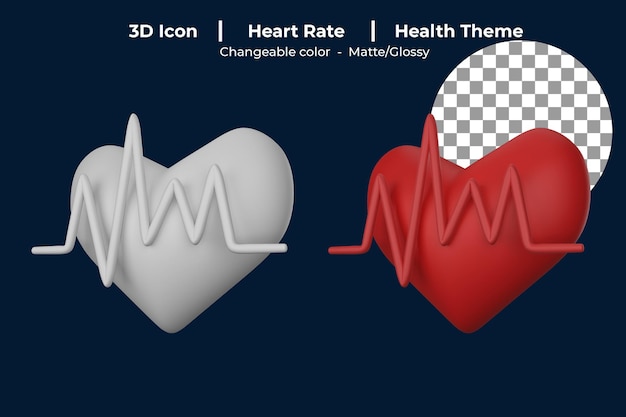 PSD 3d icon heart rate