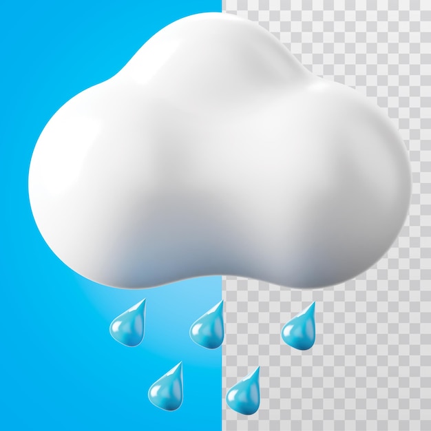 3d アイコン 激しい雨のイラスト