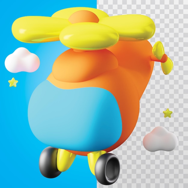 3D 아이콘 헬리터 일러스트레이션