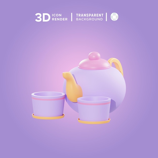 PSD 3d icon herbal tea illustration