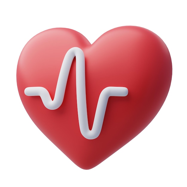 PSD 3d icon of hospital heart health care and medical concept