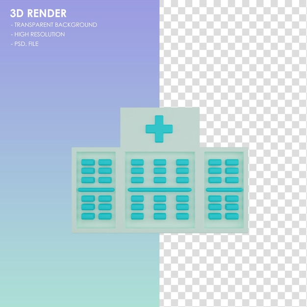 PSD 3d 아이콘 병원