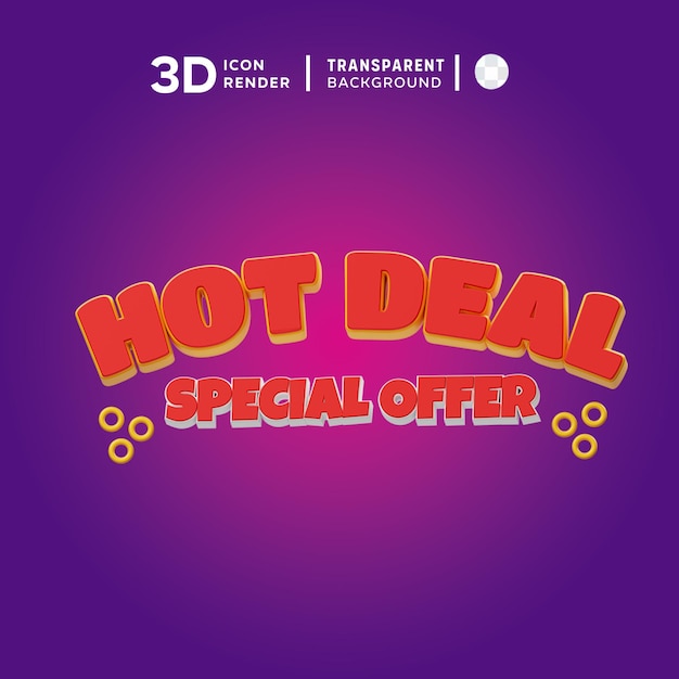 PSD 3d icon hot deal cyber monday ilustration