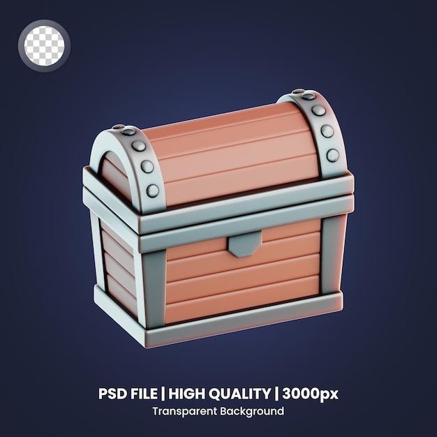 PSD 3d icon houten schatkist