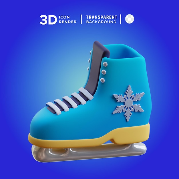 PSD 3d icon ice skate winter ilustration