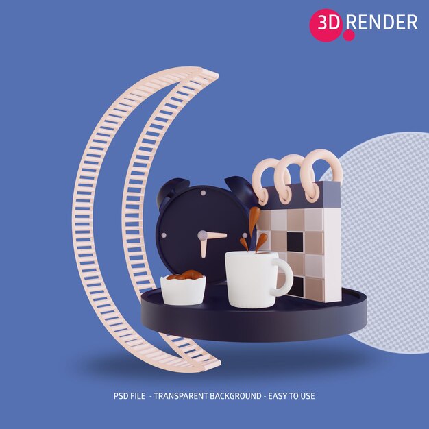 3d значок время ифтара