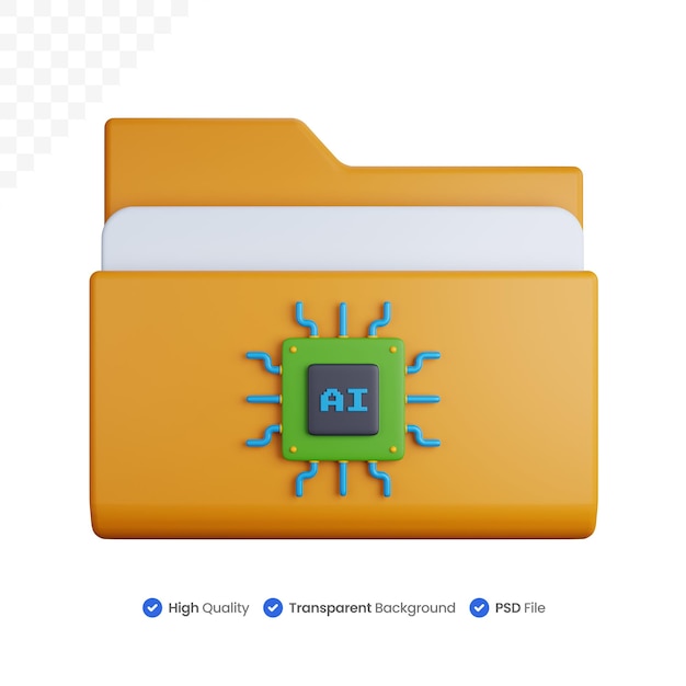 PSD 3d icon illustration ai folder