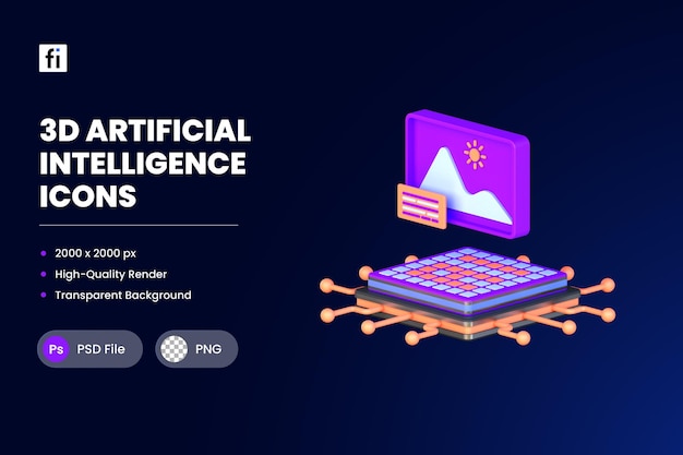 PSD 3d icon illustration ai image generator