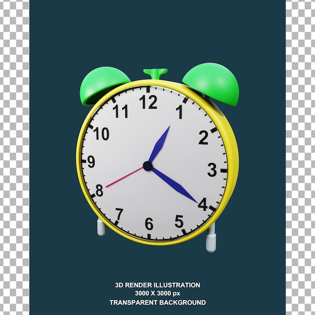 PSD 3d icon illustration of alarm clock