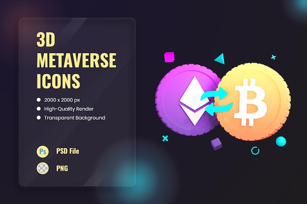 Illustrazione dell'icona 3d bitcoin cryptocurrency digital money acquisto di valuta