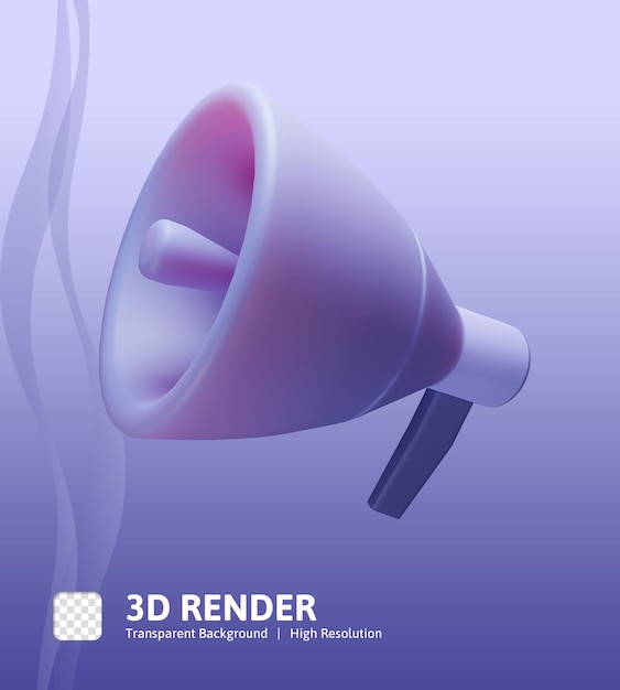 3d Icon Illustration business startup megaphone can be used for web app, infographic