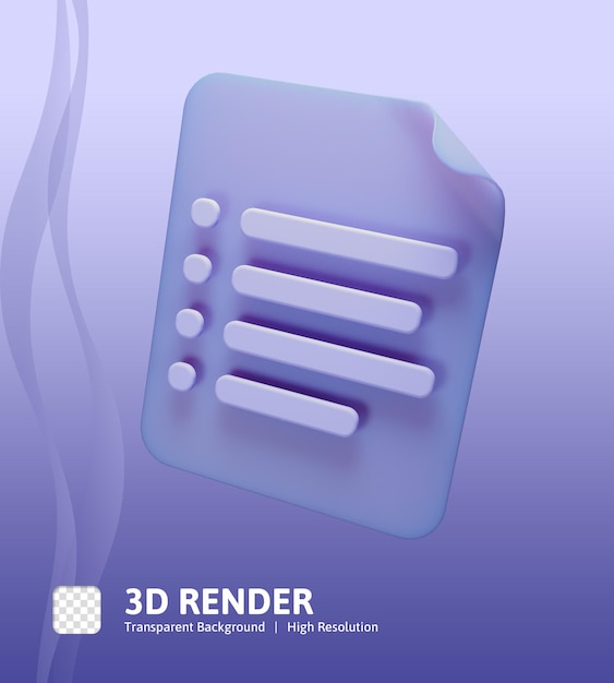 PSD 3d icon illustration business startup paper can be used for web app, infographic