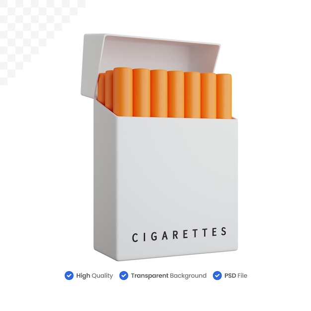 PSD 3d icon illustration cigarette pack