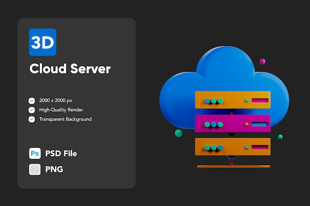 3D Icon Illustration Cloud Server