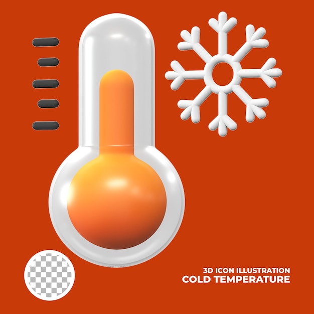 PSD illustrazione dell'icona 3d temperatura fredda