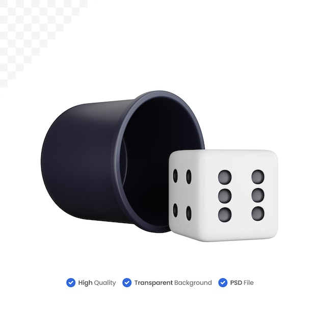 PSD 3d icon illustration dice results