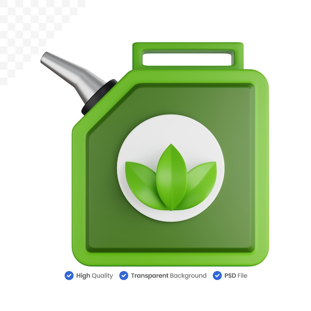 PSD 3d icon illustration environmental friendly fuel