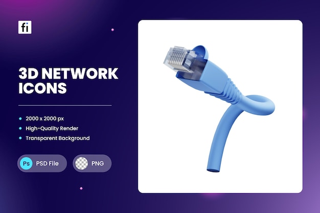3D Иконка Кабель Ethernet