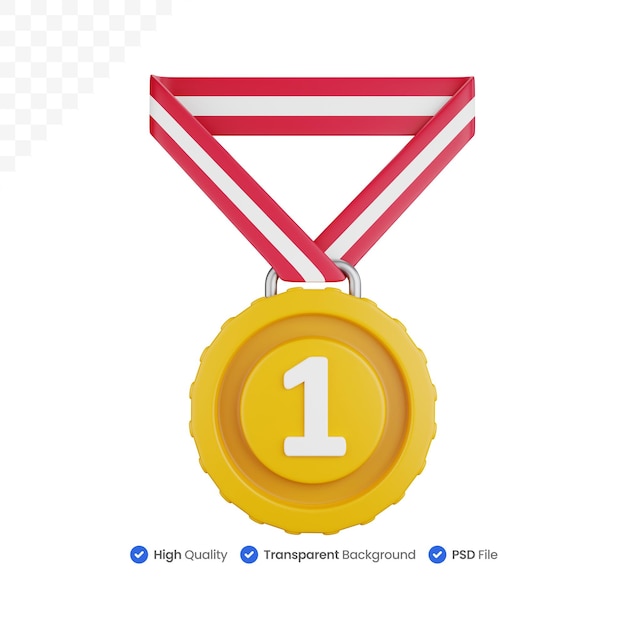 3d icon illustration first place medal of honor