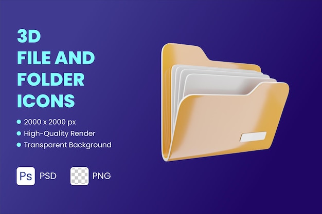 PSD 3d icon illustration folder