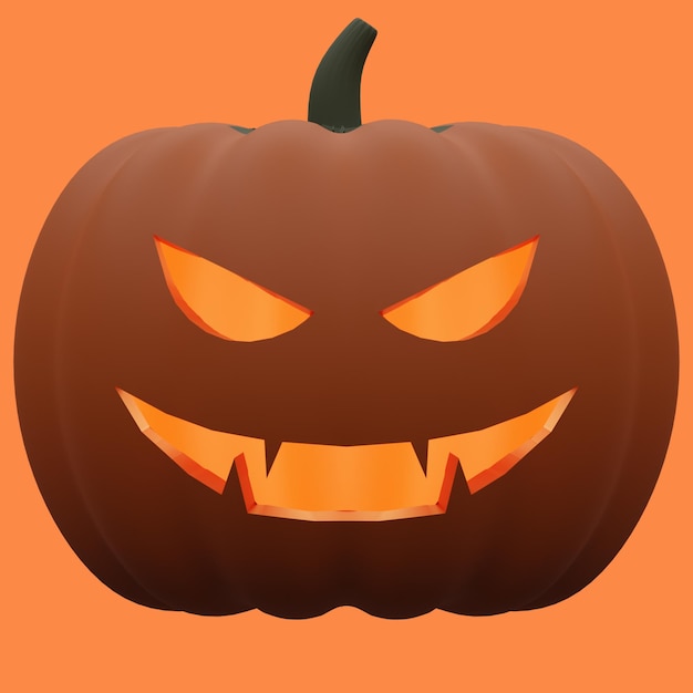 PSD 3d icon illustration halloween pumpkin