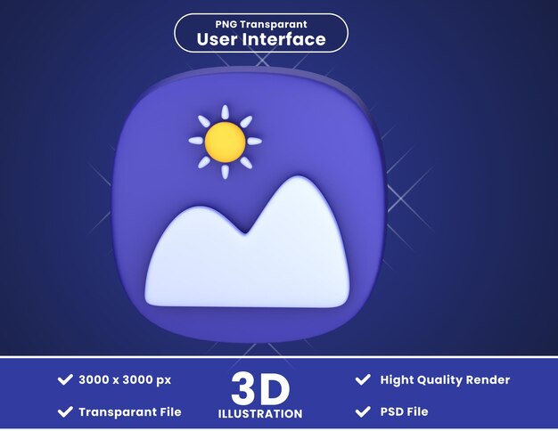 PSD 3d icon illustration image